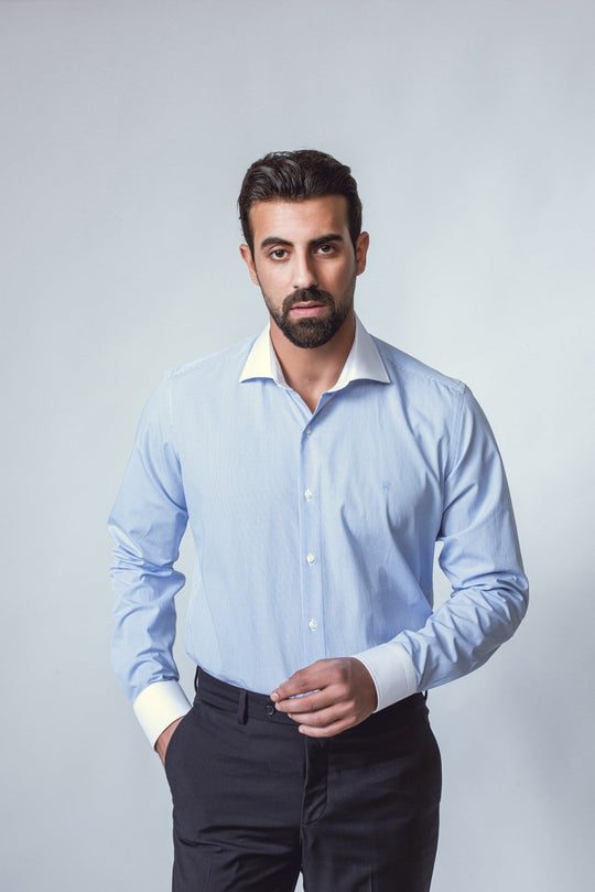 CHECKED REGULAR FIT POPLIN SHIRT - Roban