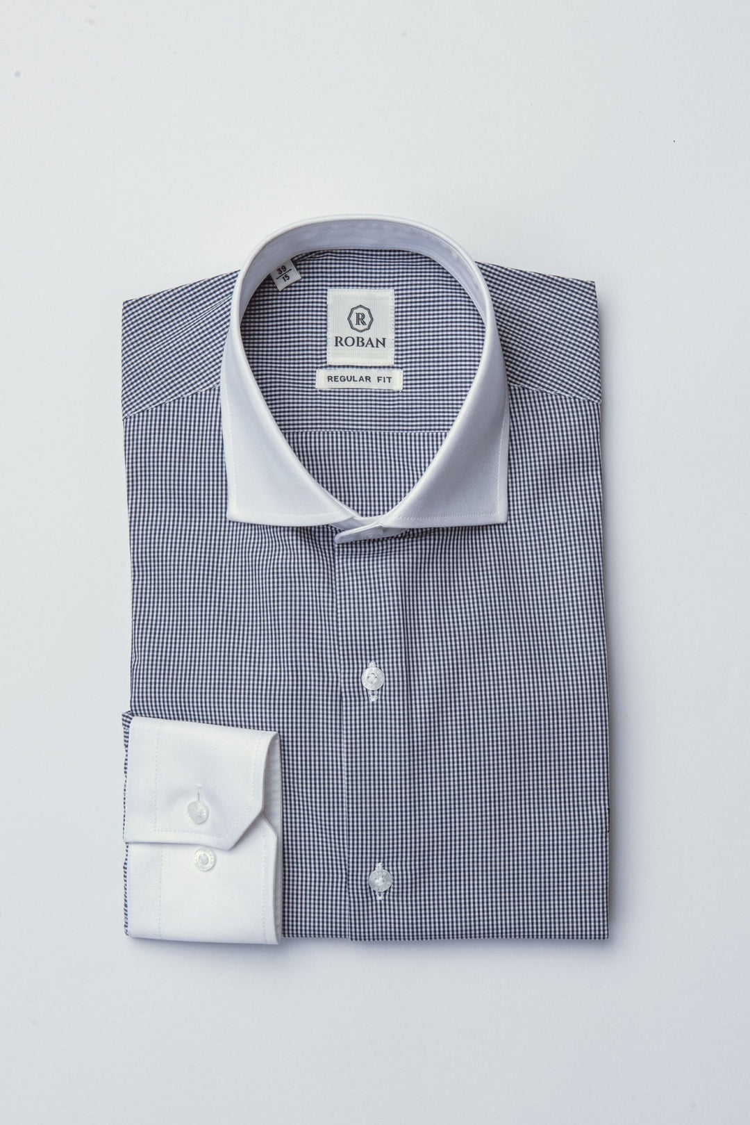 CHECKED REGULAR FIT POPLIN SHIRT - Roban