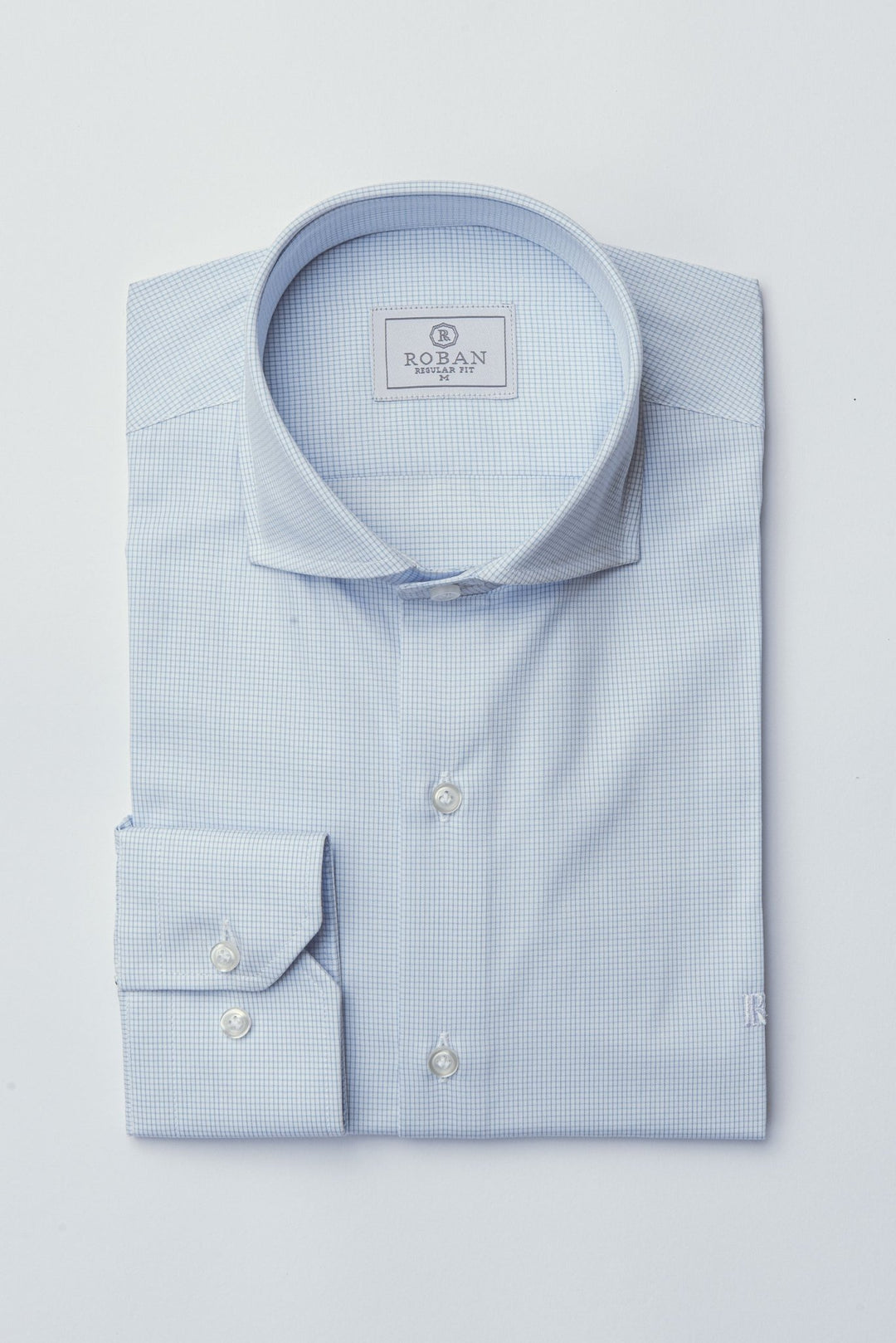 CHECKED REGULAR FIT POPLIN SHIRT - Roban