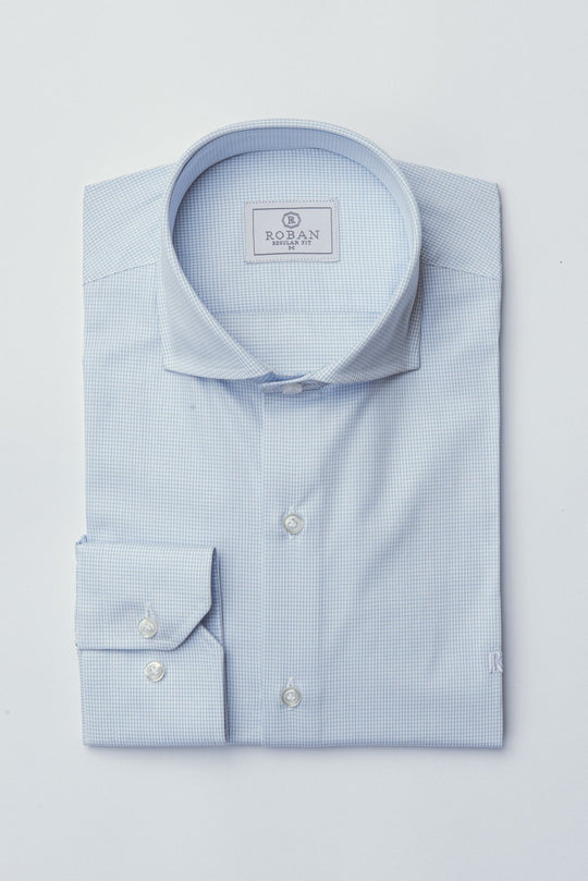 CHECKED REGULAR FIT POPLIN SHIRT - Roban