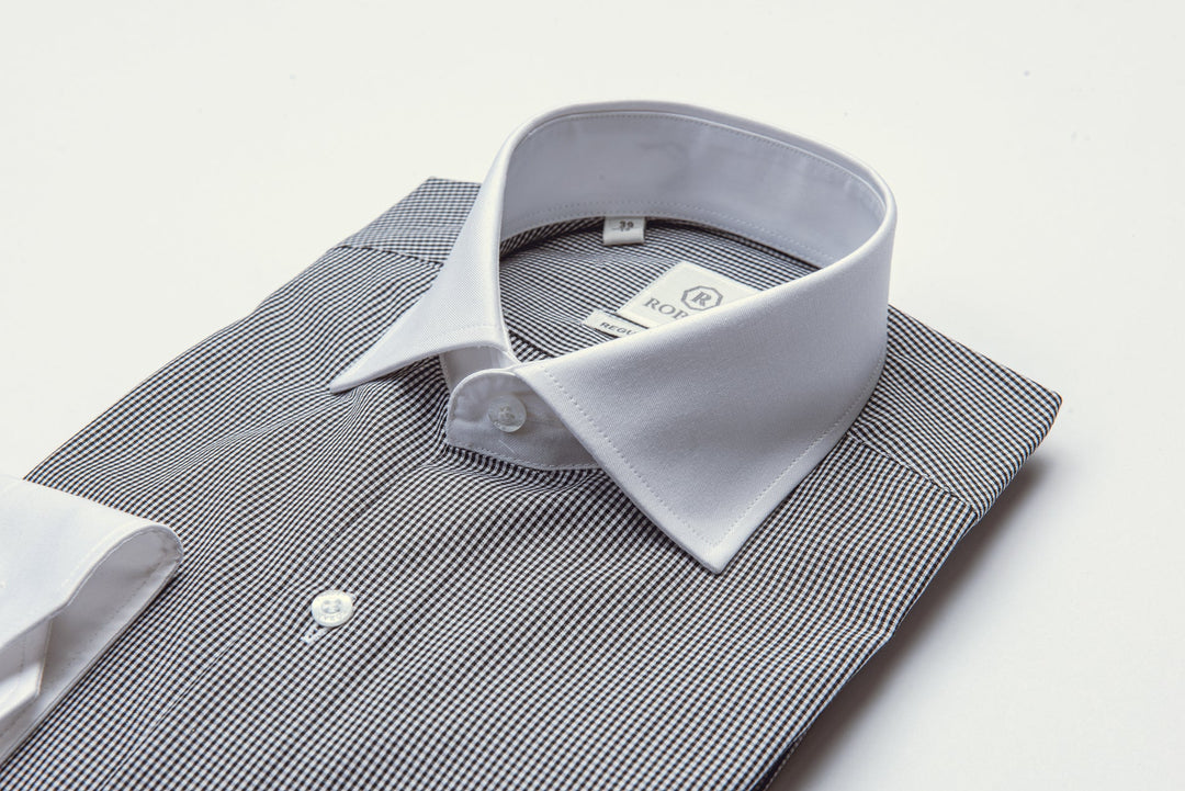 CHECKED REGULAR FIT POPLIN SHIRT - Roban