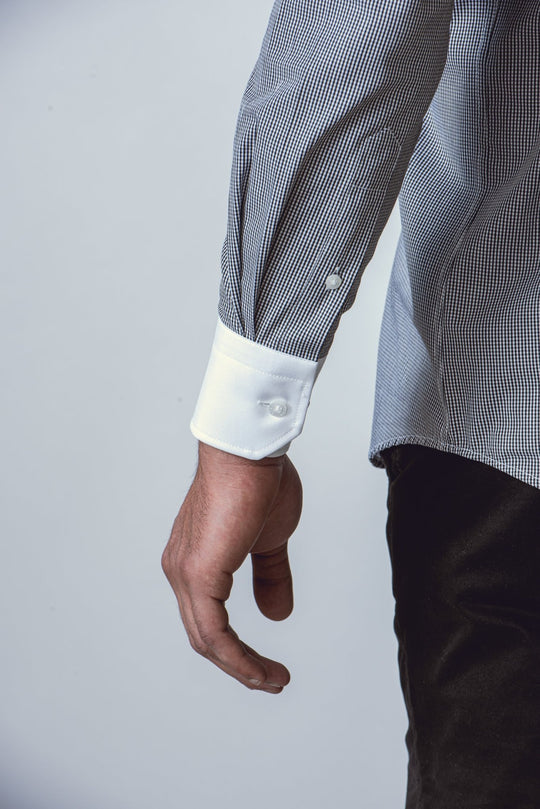 CHECKED REGULAR FIT POPLIN SHIRT - Roban
