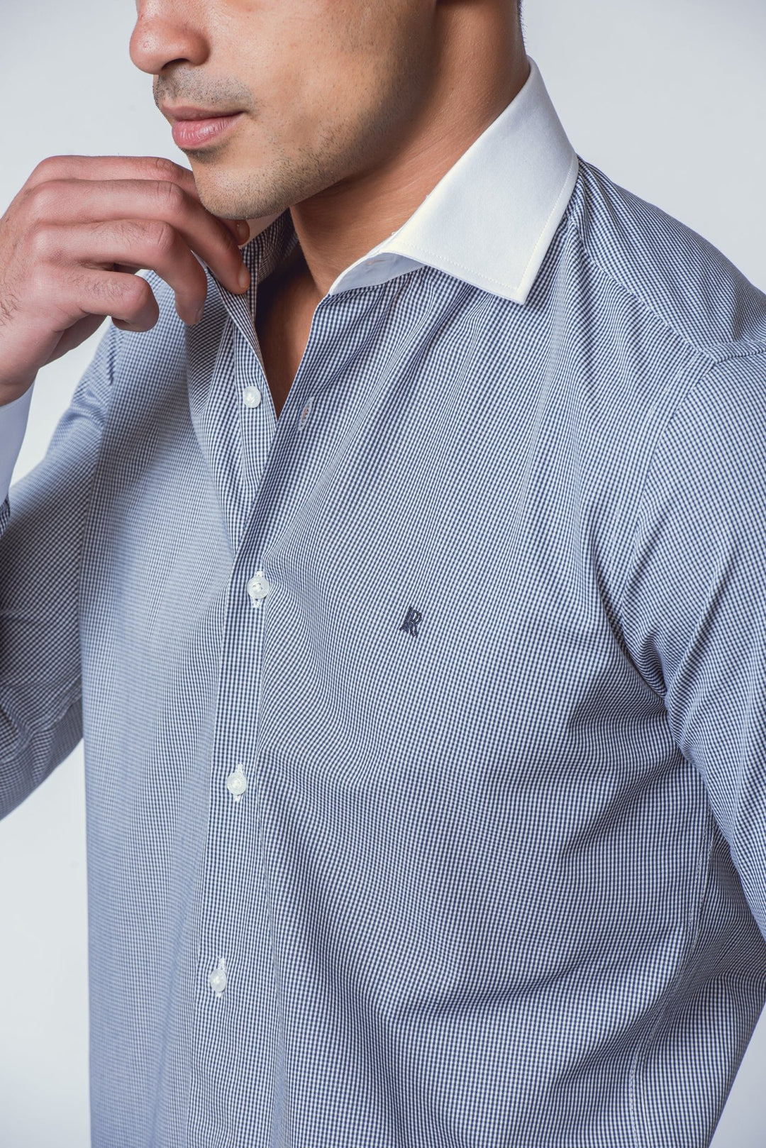 CHECKED REGULAR FIT POPLIN SHIRT - Roban