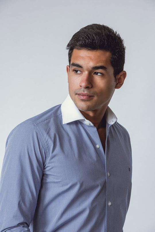CHECKED REGULAR FIT POPLIN SHIRT - Roban