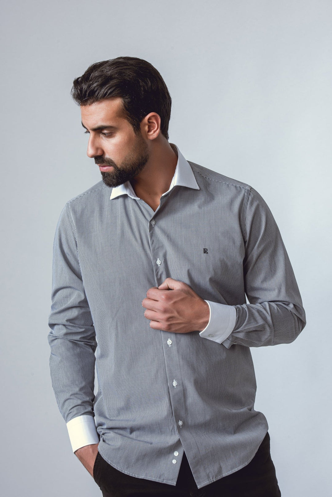 CHECKED REGULAR FIT POPLIN SHIRT - Roban