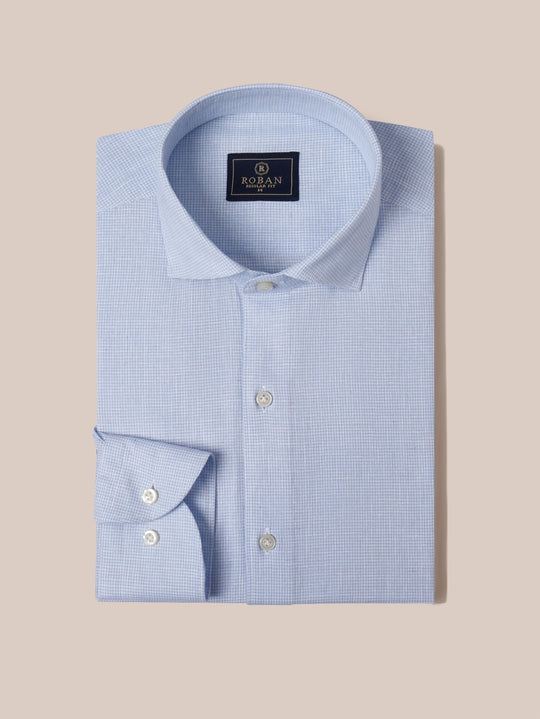 CHECKED WASHED COTTON LINEN REGULAR FIT SHIRT - Roban