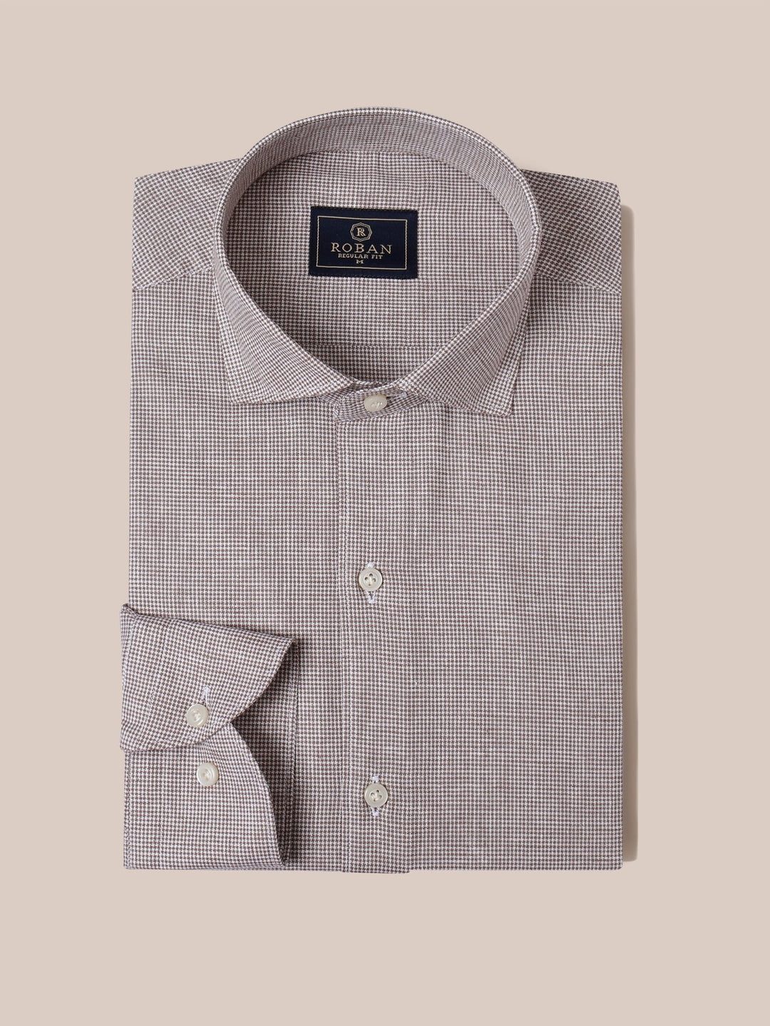 CHECKED WASHED COTTON LINEN REGULAR FIT SHIRT - Roban