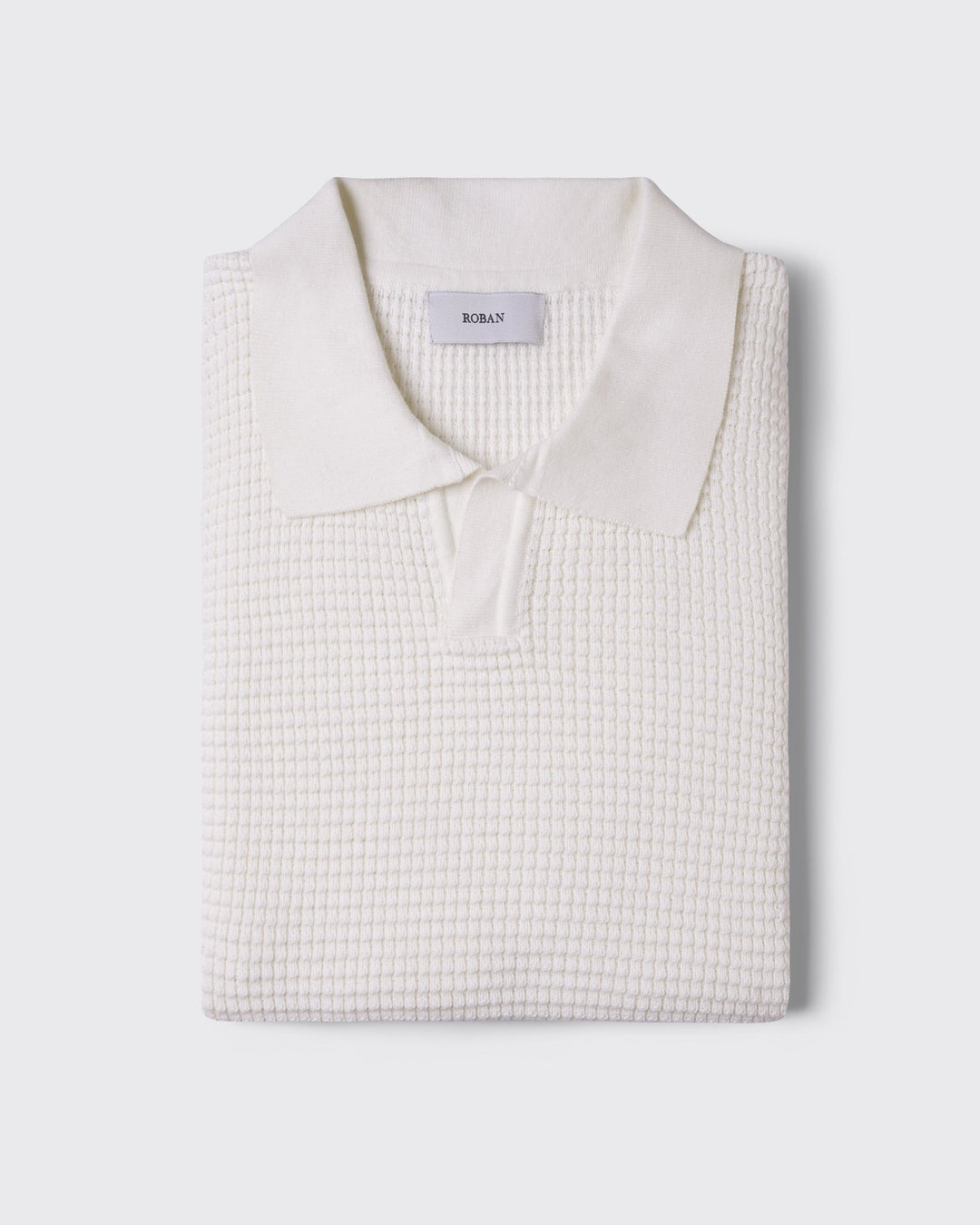 COTTON AJOUR KNITTED POLO SHIRT - Roban