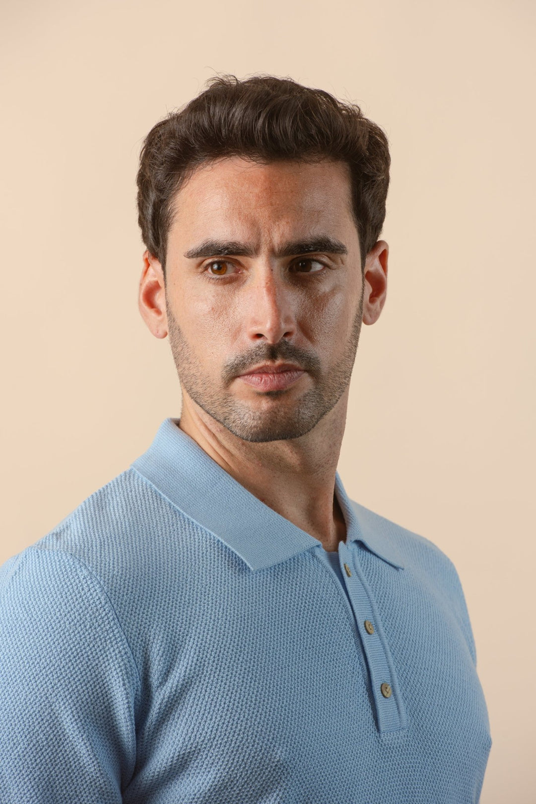 COTTON AJOUR KNITTED POLO SHIRT - Roban
