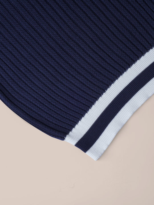 COTTON AJOUR KNITTED POLO SHIRT - Roban