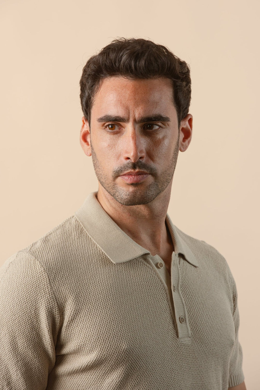 COTTON AJOUR KNITTED POLO SHIRT - Roban
