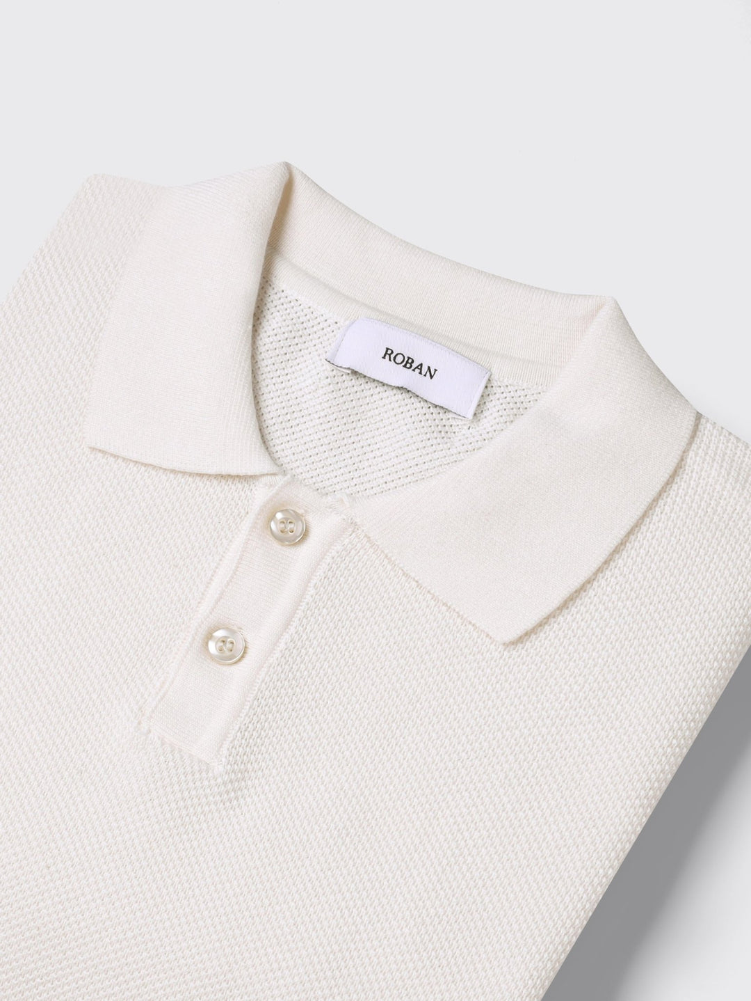 COTTON AJOUR KNITTED POLO SHIRT - Roban