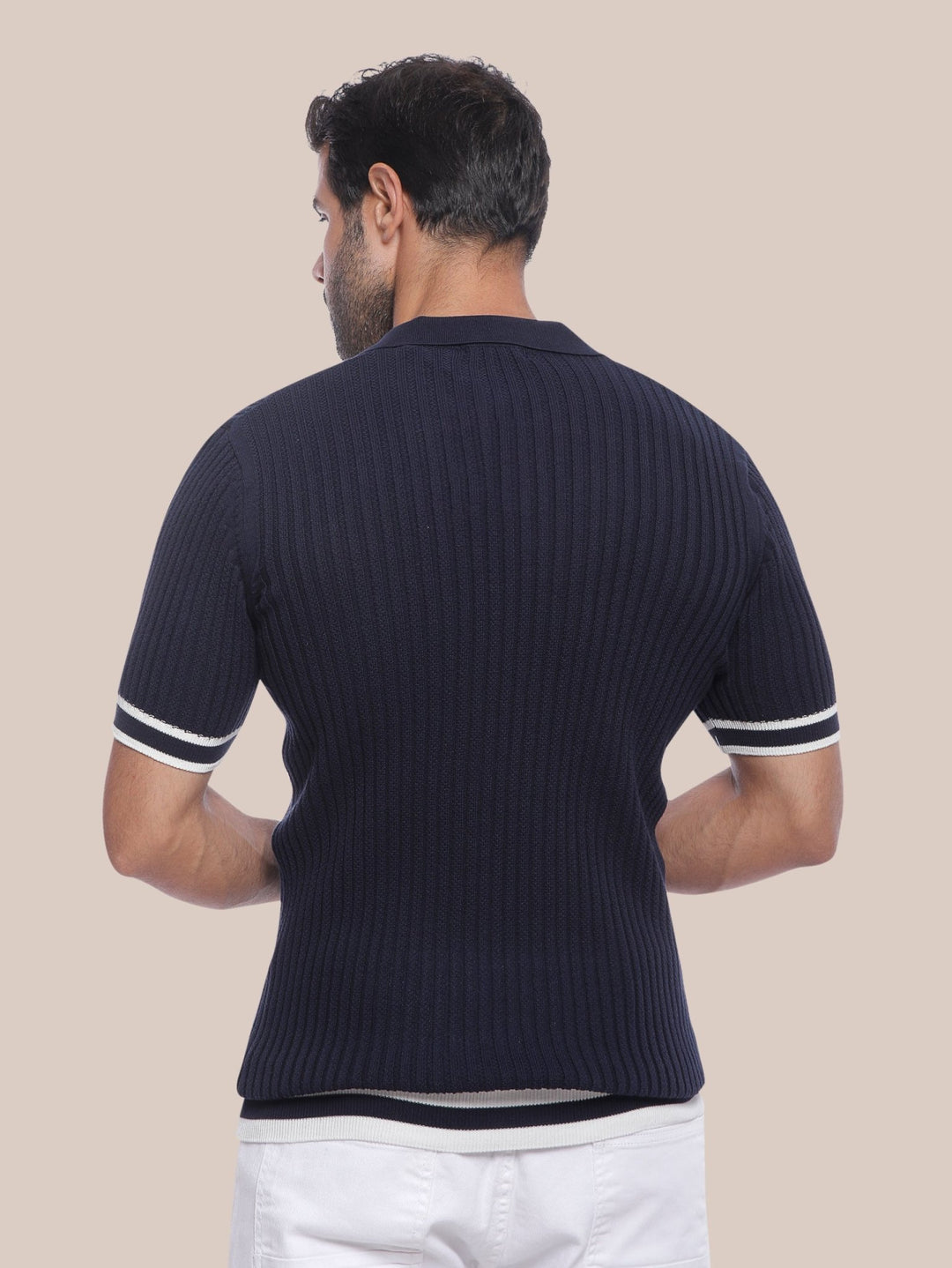 COTTON AJOUR KNITTED POLO SHIRT - Roban