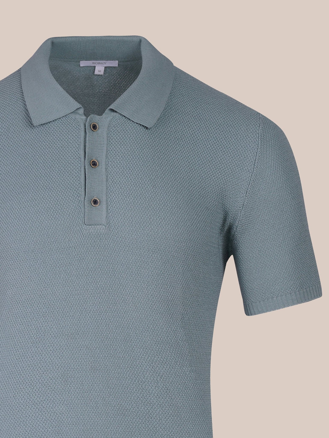 COTTON AJOUR KNITTED POLO SHIRT - Roban