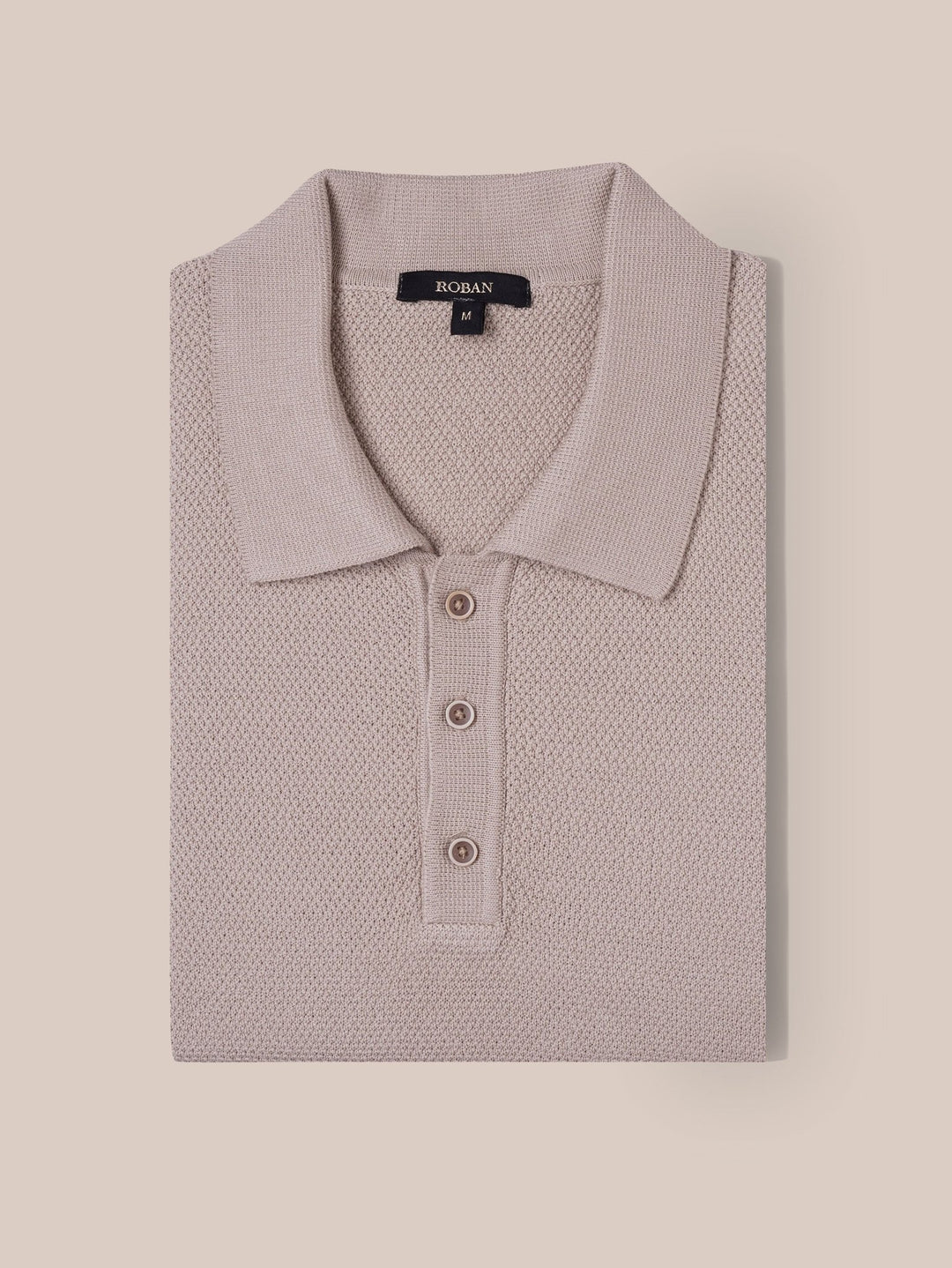 COTTON AJOUR KNITTED POLO SHIRT - Roban