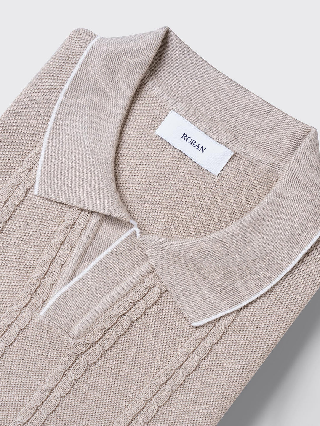 COTTON AJOUR KNITTED POLO SHIRT - Roban