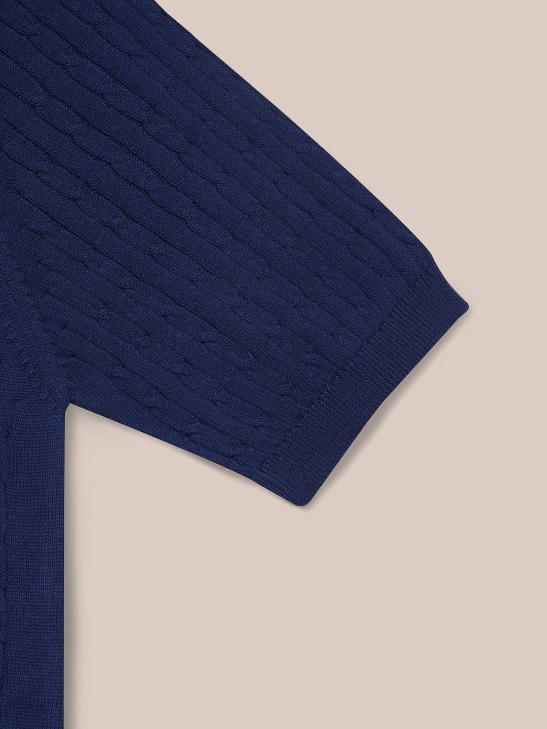 COTTON AJOUR KNITTED POLO SHIRT - Roban