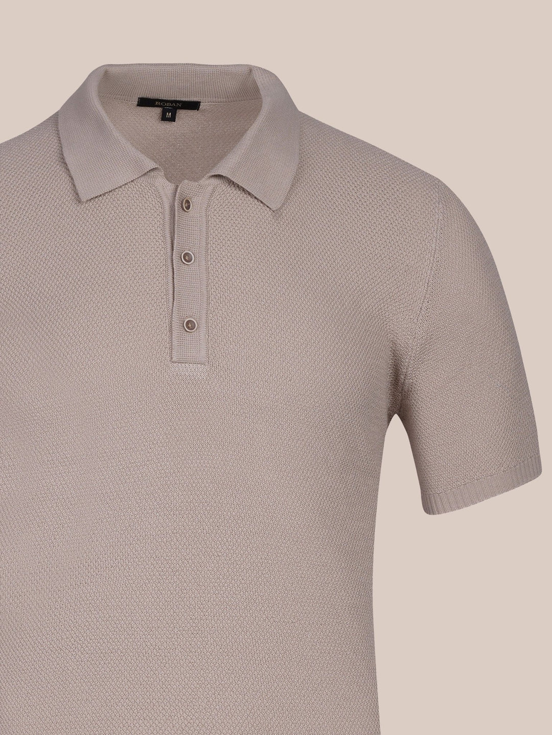 COTTON AJOUR KNITTED POLO SHIRT - Roban