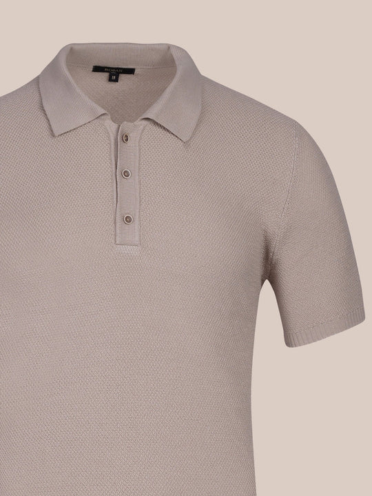 COTTON AJOUR KNITTED POLO SHIRT - Roban