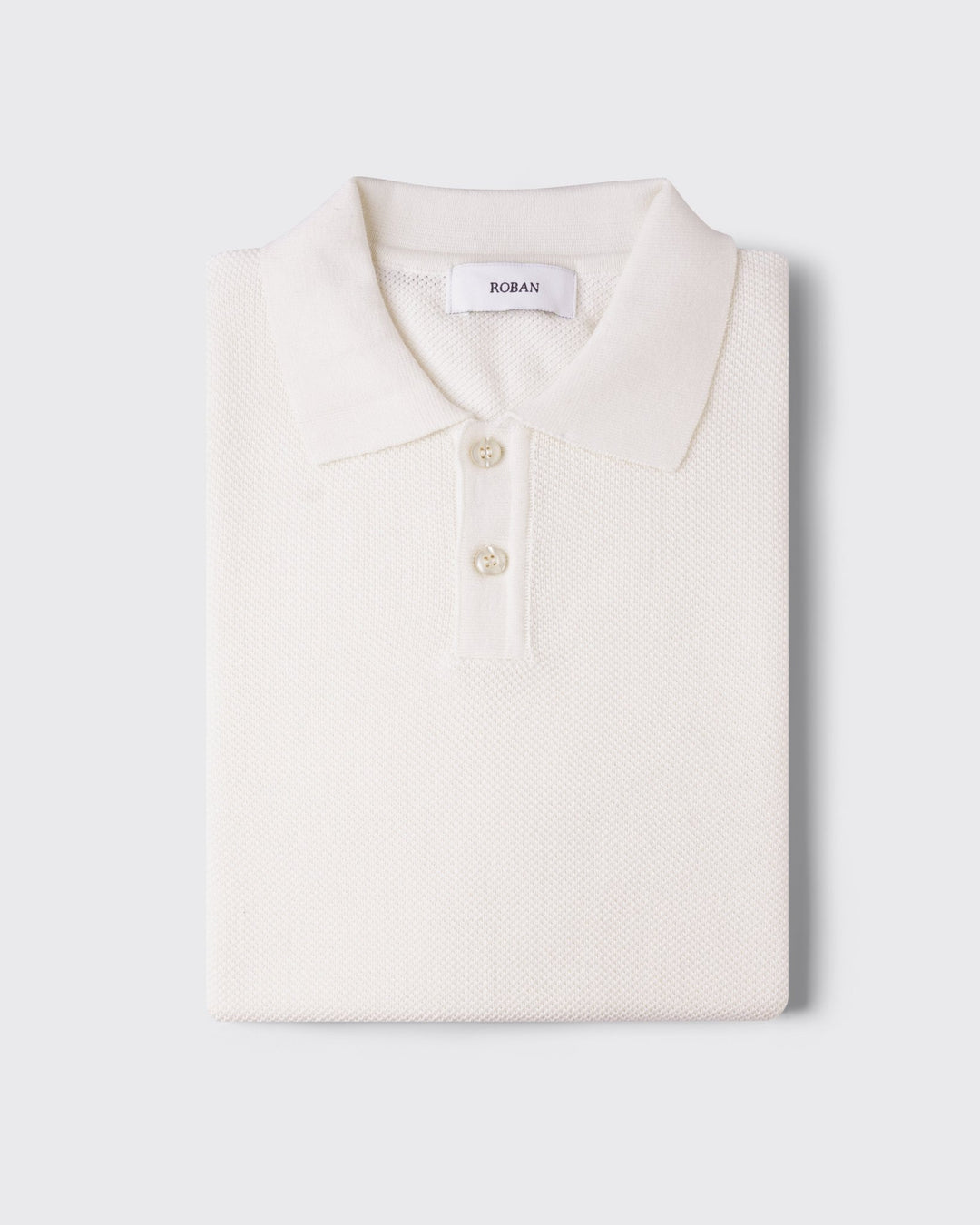 COTTON AJOUR KNITTED POLO SHIRT - Roban