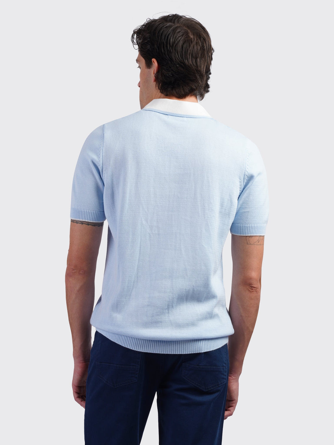 COTTON AJOUR KNITTED POLO SHIRT - Roban