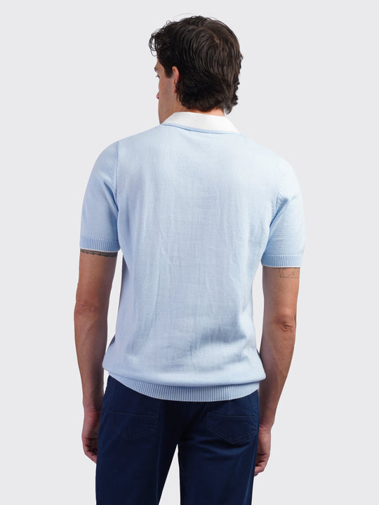 COTTON AJOUR KNITTED POLO SHIRT - Roban