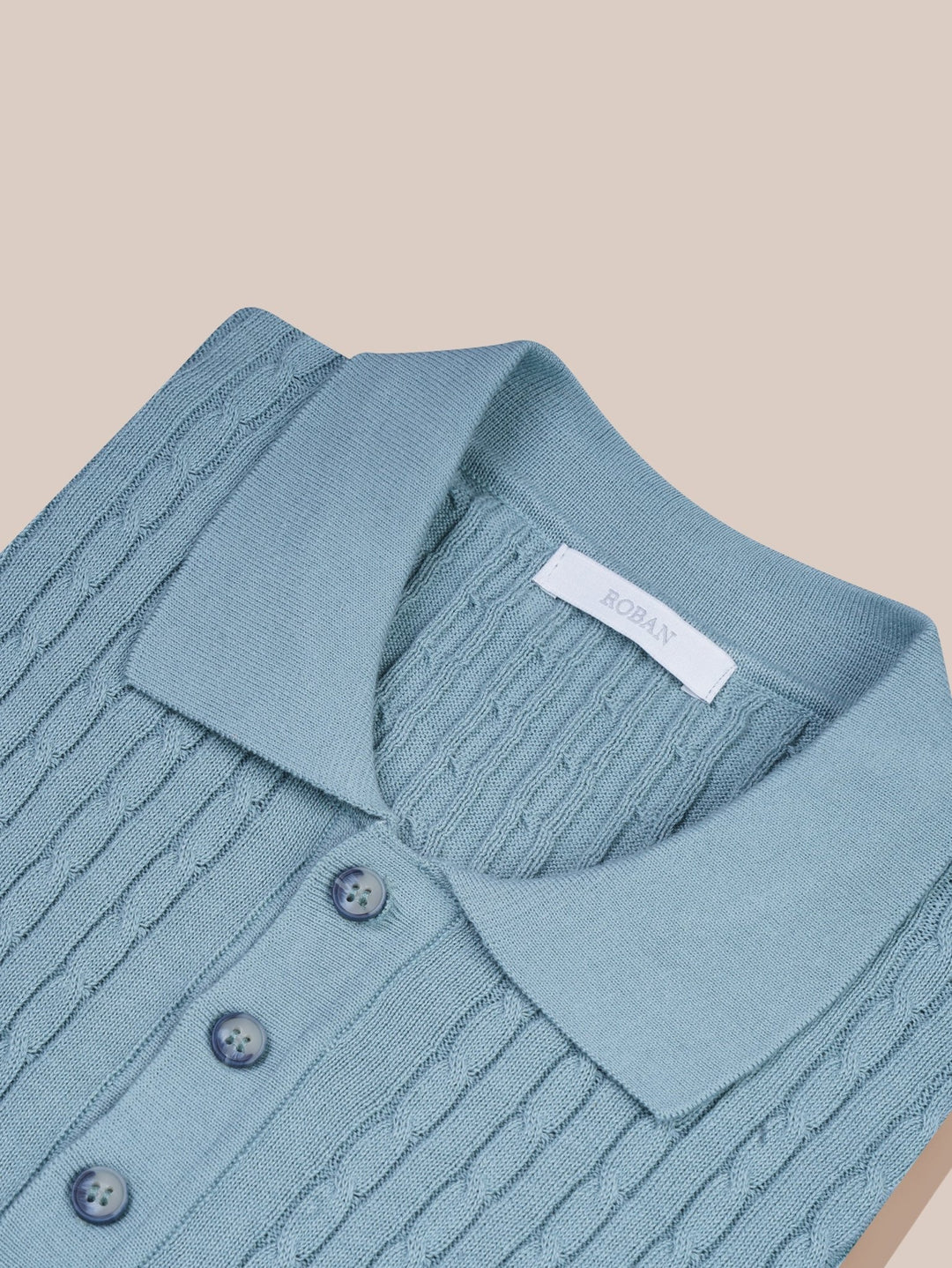 COTTON AJOUR KNITTED POLO SHIRT - Roban