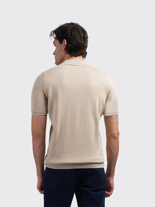 COTTON AJOUR KNITTED POLO SHIRT - Roban