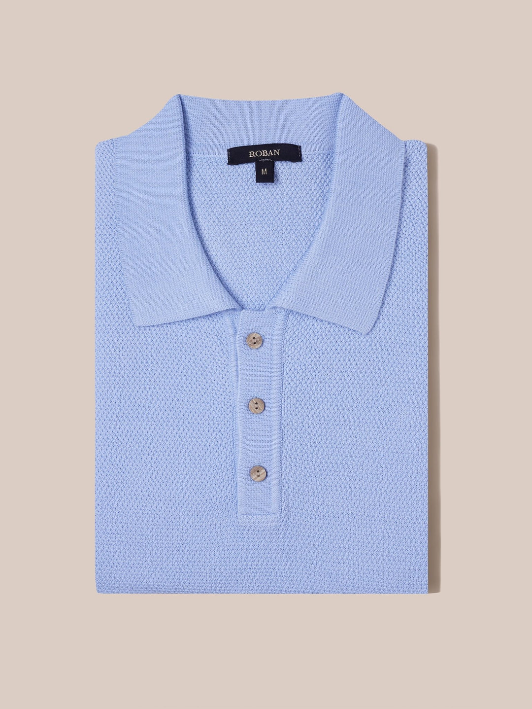 COTTON AJOUR KNITTED POLO SHIRT - Roban