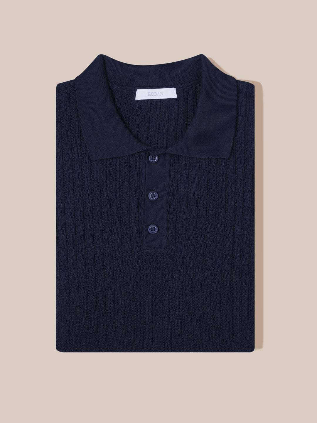 COTTON AJOUR KNITTED POLO SHIRT - Roban