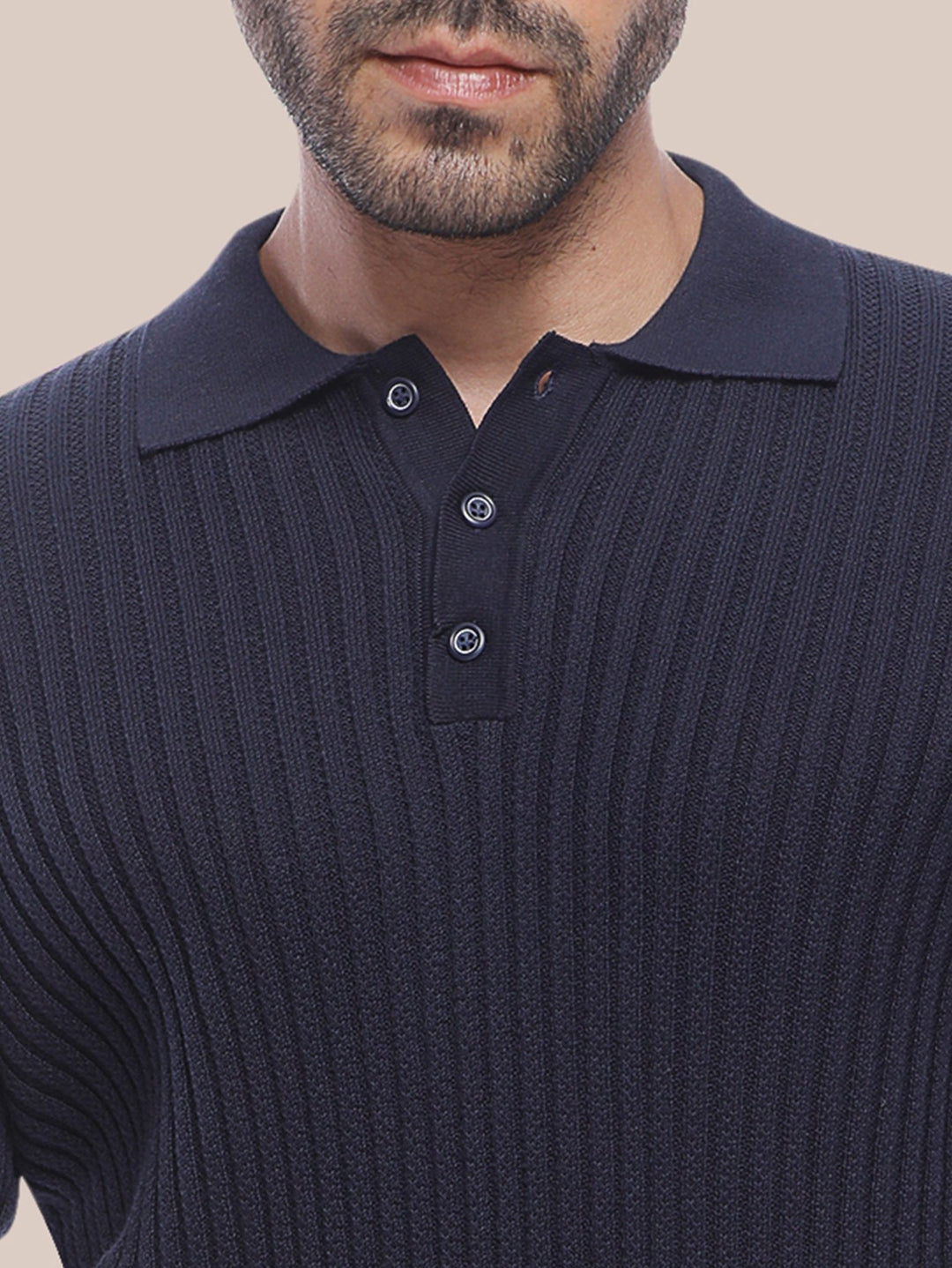 COTTON AJOUR KNITTED POLO SHIRT - Roban