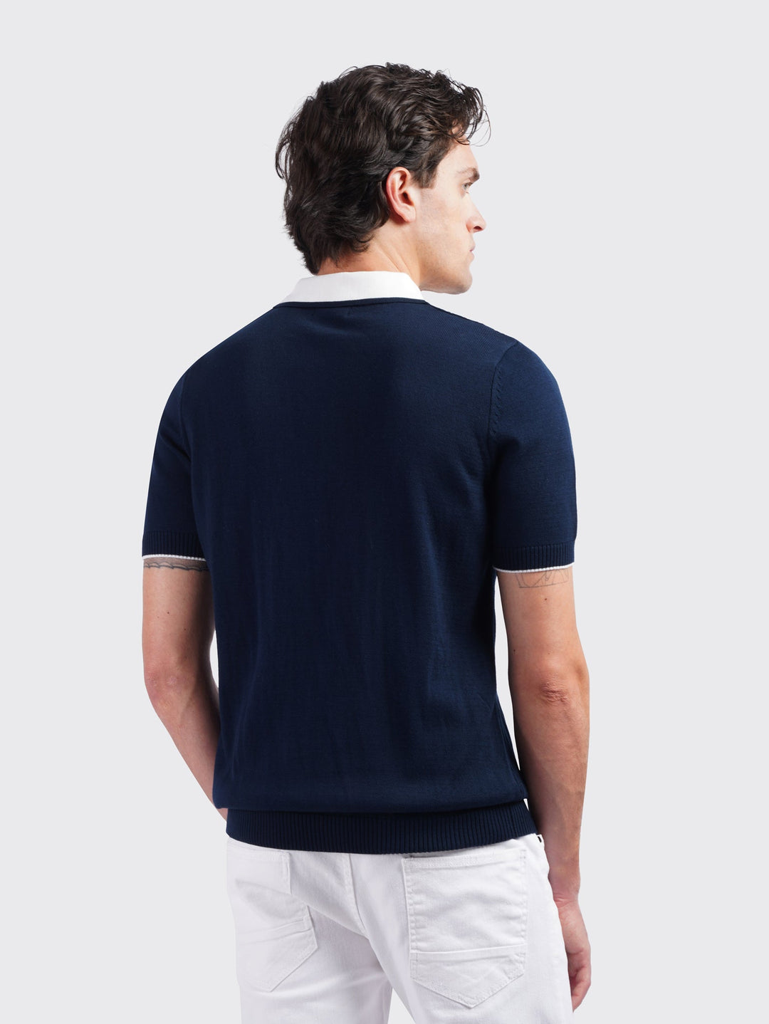 COTTON AJOUR KNITTED POLO SHIRT - Roban