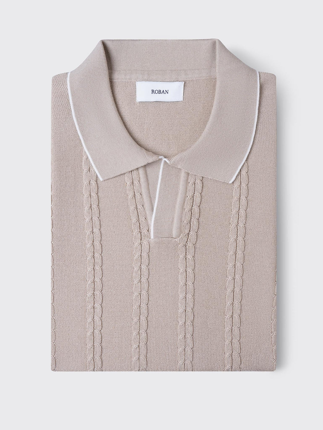 COTTON AJOUR KNITTED POLO SHIRT - Roban