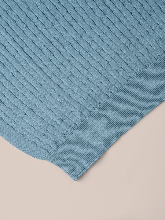 COTTON AJOUR KNITTED POLO SHIRT - Roban