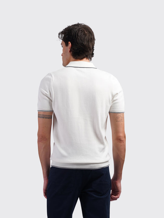 COTTON AJOUR KNITTED POLO SHIRT - Roban
