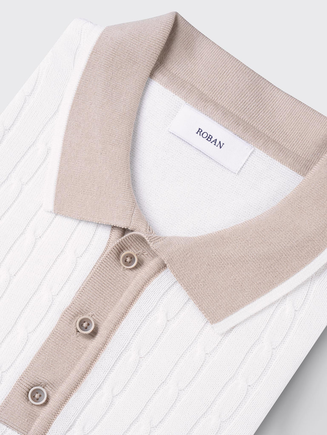 COTTON AJOUR KNITTED POLO SHIRT - Roban