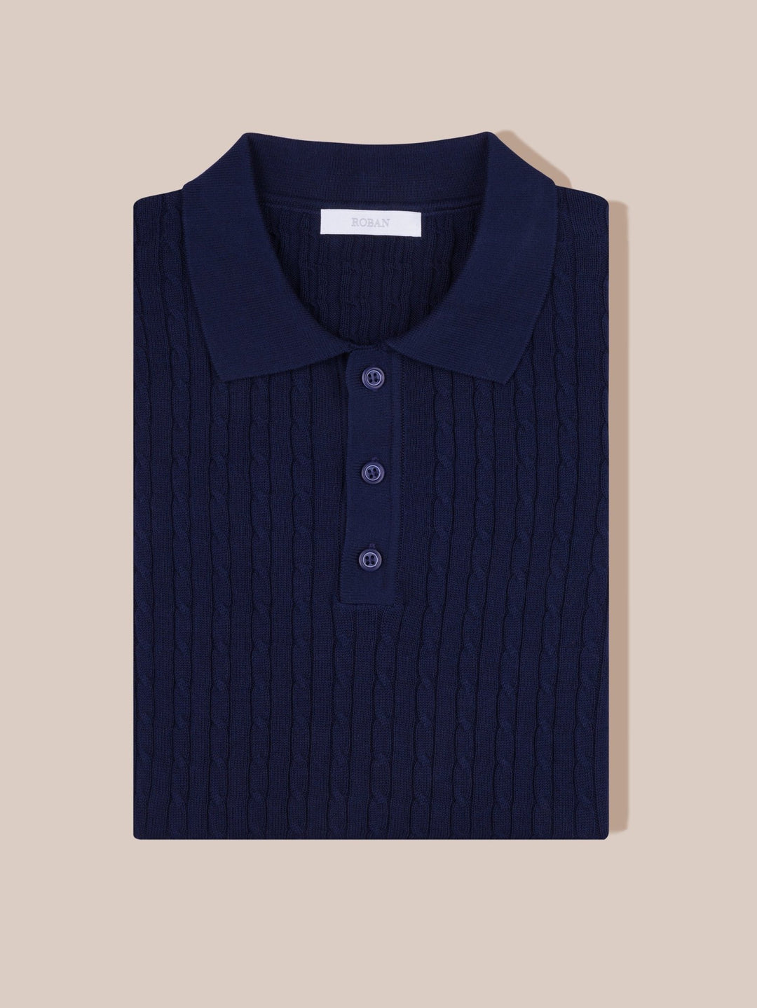 COTTON AJOUR KNITTED POLO SHIRT - Roban
