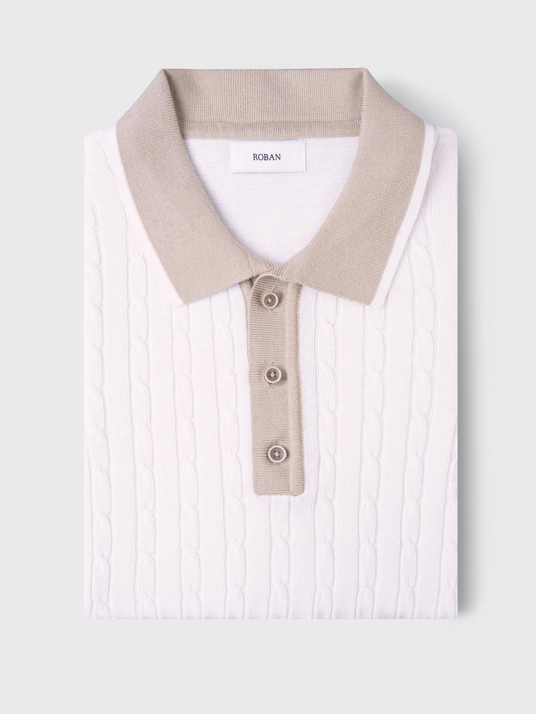 COTTON AJOUR KNITTED POLO SHIRT - Roban