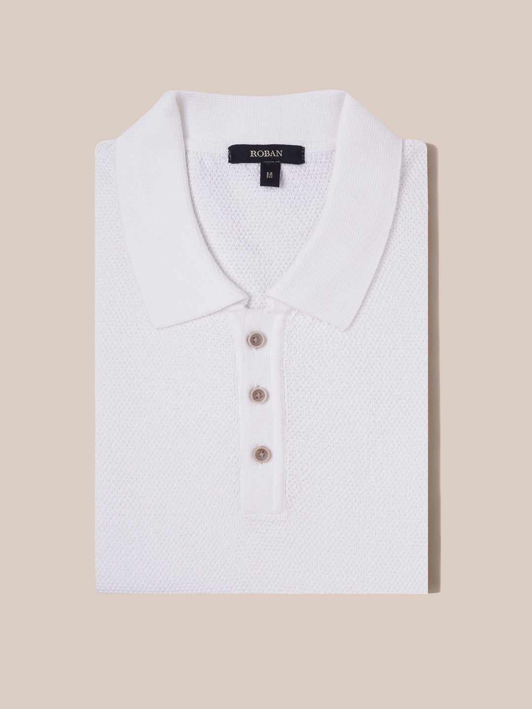 COTTON AJOUR KNITTED POLO SHIRT - Roban