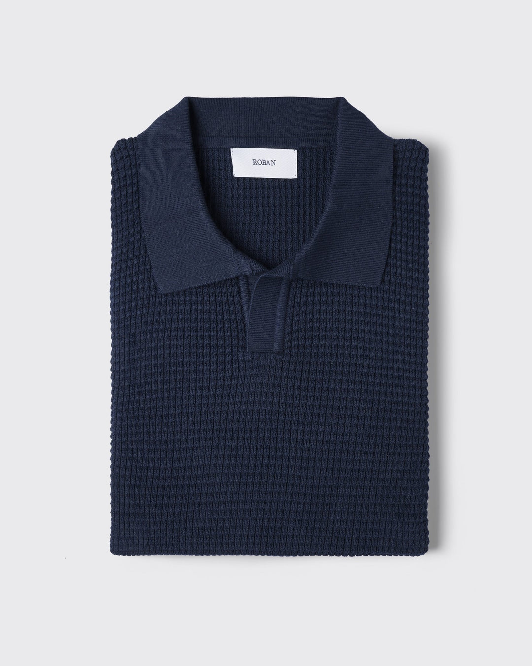 COTTON AJOUR KNITTED POLO SHIRT - Roban