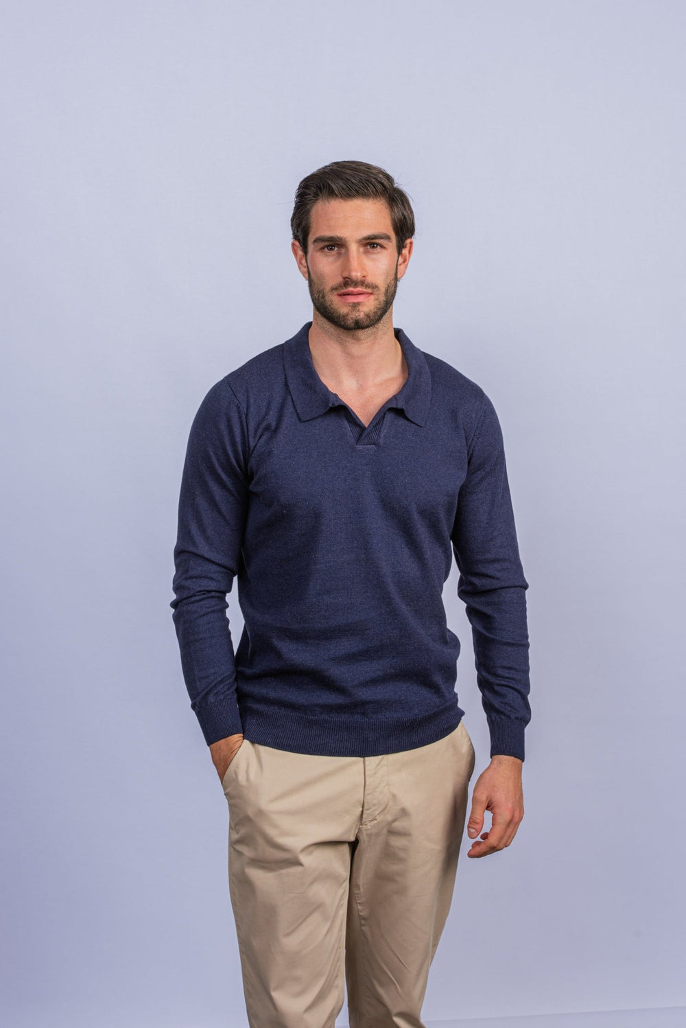 Cotton Knitted Polo pullover - Roban