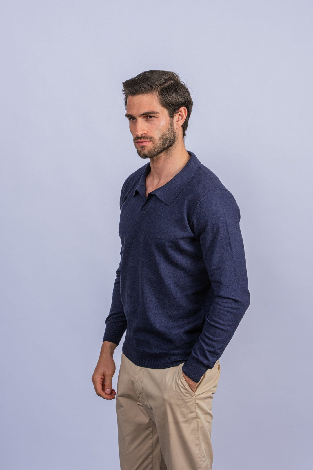Cotton Knitted Polo pullover - Roban