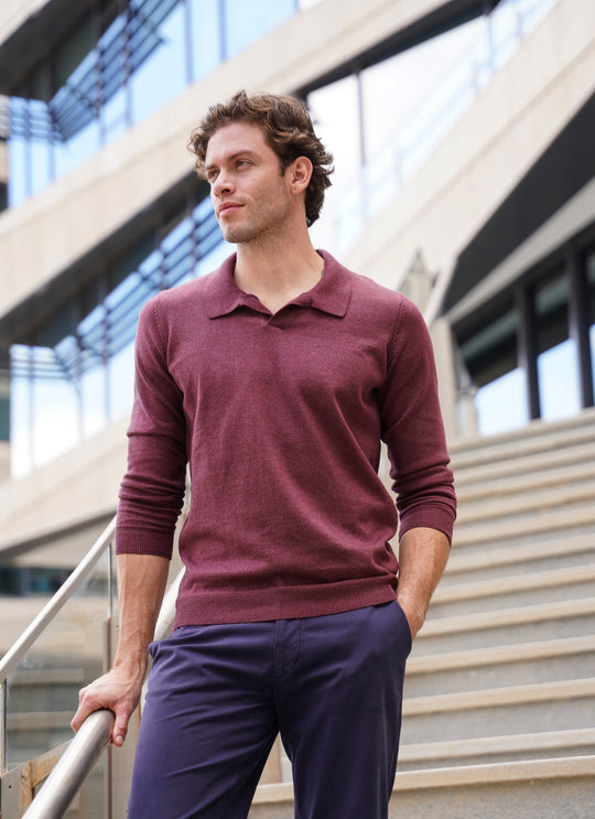 Cotton Knitted Polo pullover - Roban