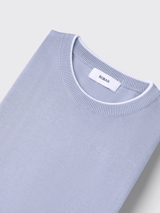 COTTON KNITTED ROUND NECK SHIRT - Roban