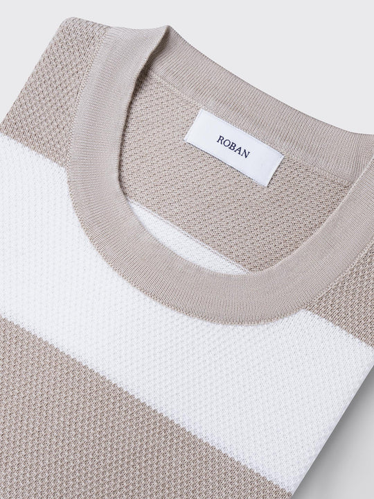COTTON KNITTED ROUND NECK T - SHIRT - Roban