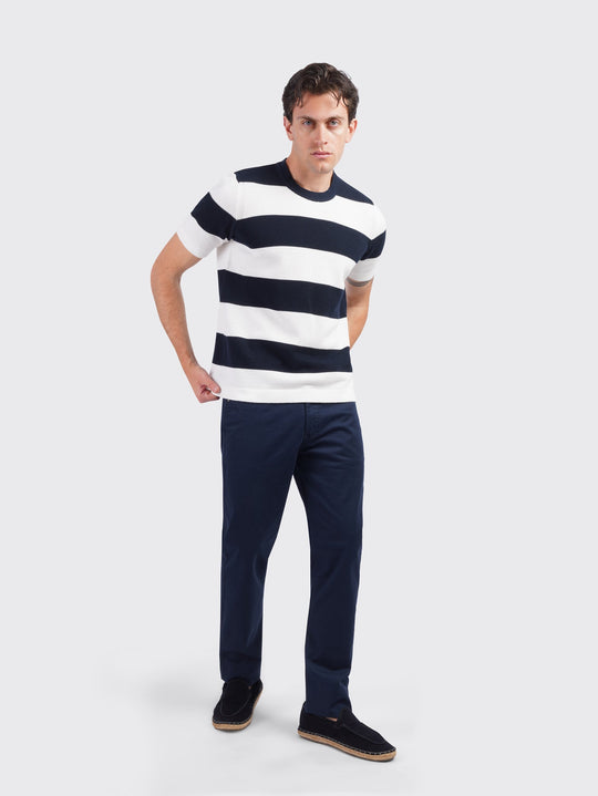 COTTON KNITTED ROUND NECK T - SHIRT - Roban