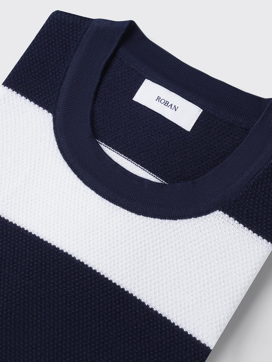 COTTON KNITTED ROUND NECK T - SHIRT - Roban