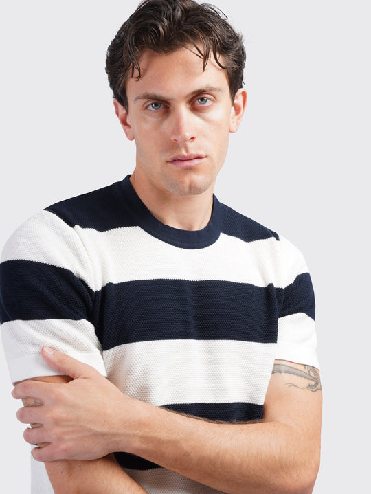 COTTON KNITTED ROUND NECK T - SHIRT - Roban
