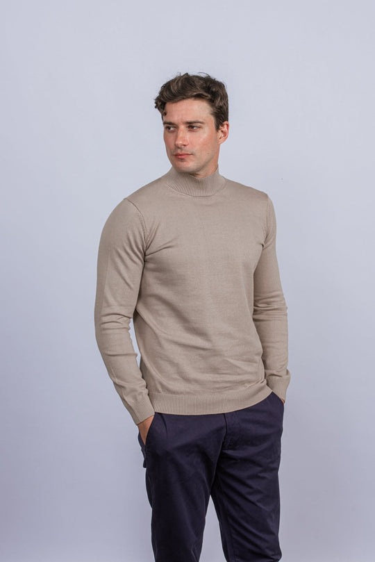 Cotton knitted Turtle Neck Pullover - Roban