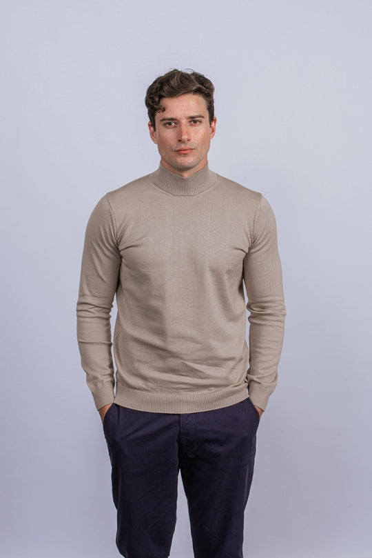 Cotton knitted Turtle Neck Pullover - Roban